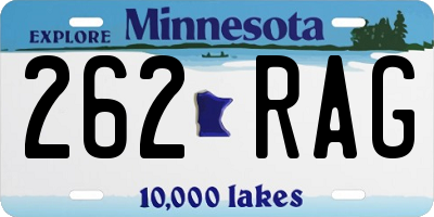 MN license plate 262RAG