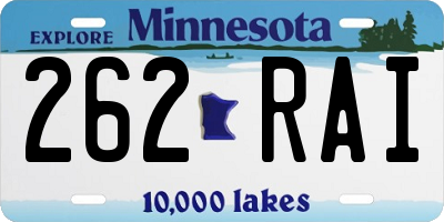 MN license plate 262RAI