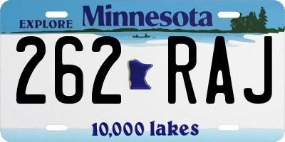 MN license plate 262RAJ