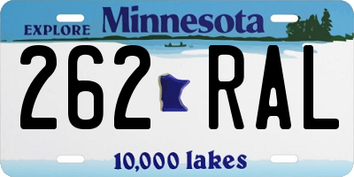 MN license plate 262RAL