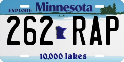 MN license plate 262RAP
