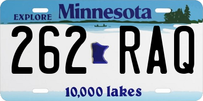 MN license plate 262RAQ