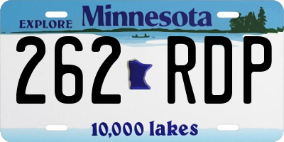 MN license plate 262RDP