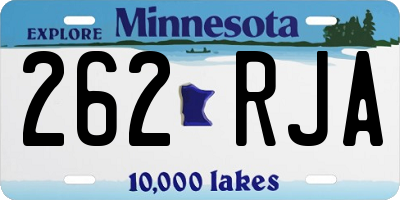 MN license plate 262RJA