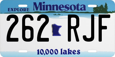 MN license plate 262RJF