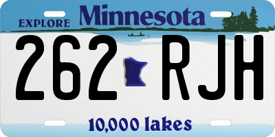 MN license plate 262RJH