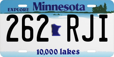 MN license plate 262RJI