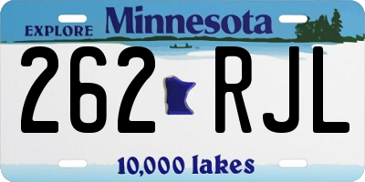 MN license plate 262RJL