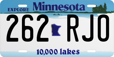 MN license plate 262RJO