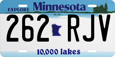 MN license plate 262RJV