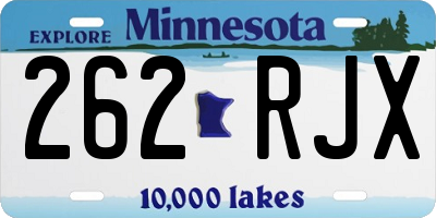MN license plate 262RJX