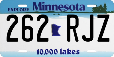MN license plate 262RJZ