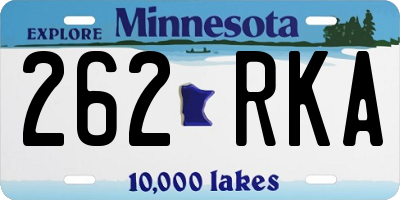 MN license plate 262RKA