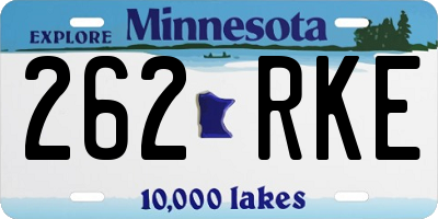 MN license plate 262RKE
