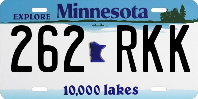MN license plate 262RKK