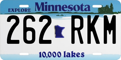 MN license plate 262RKM