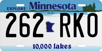 MN license plate 262RKO