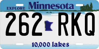 MN license plate 262RKQ