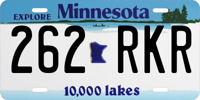 MN license plate 262RKR