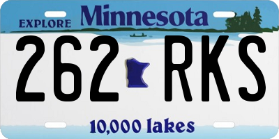 MN license plate 262RKS