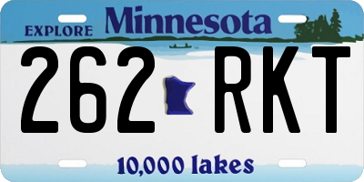 MN license plate 262RKT