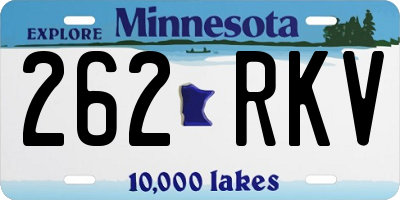 MN license plate 262RKV