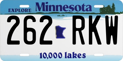 MN license plate 262RKW