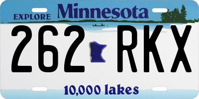 MN license plate 262RKX