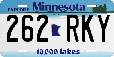 MN license plate 262RKY
