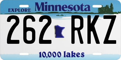 MN license plate 262RKZ