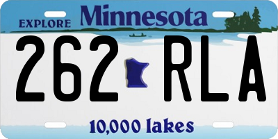 MN license plate 262RLA