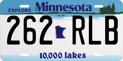 MN license plate 262RLB