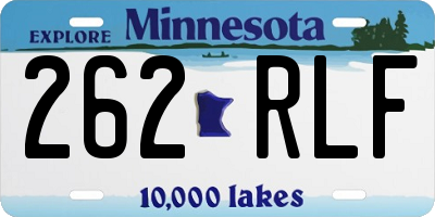 MN license plate 262RLF