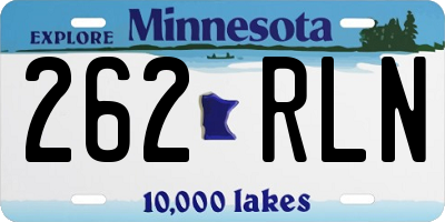 MN license plate 262RLN