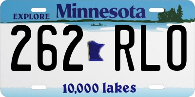 MN license plate 262RLO