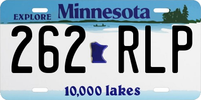MN license plate 262RLP