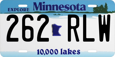 MN license plate 262RLW