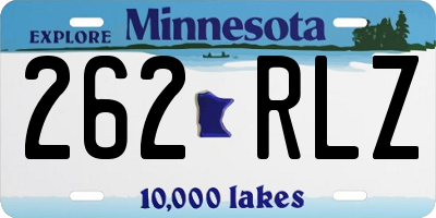 MN license plate 262RLZ