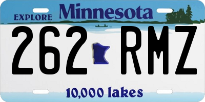 MN license plate 262RMZ