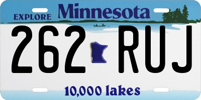 MN license plate 262RUJ
