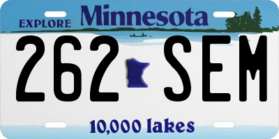 MN license plate 262SEM