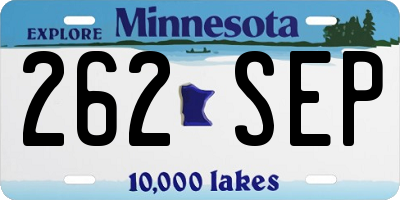 MN license plate 262SEP