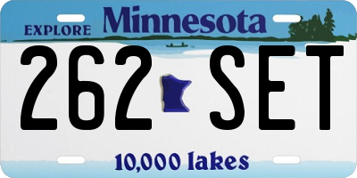 MN license plate 262SET