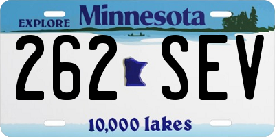 MN license plate 262SEV