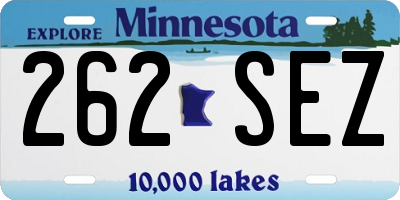 MN license plate 262SEZ