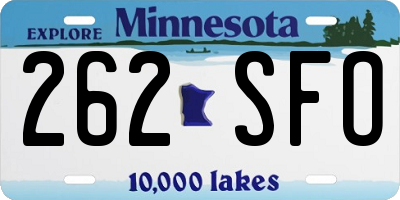 MN license plate 262SFO