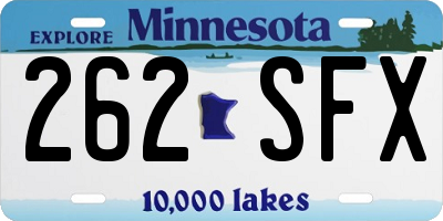 MN license plate 262SFX