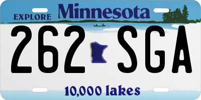 MN license plate 262SGA