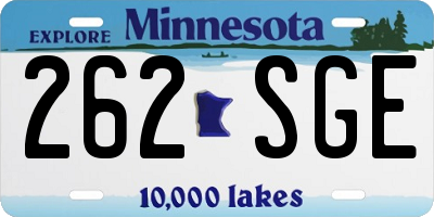 MN license plate 262SGE
