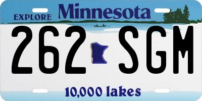 MN license plate 262SGM